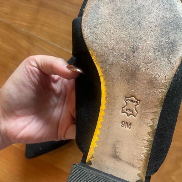 Tory Burch Leigh Suede Ballet Mules in Black Leather - Size 9M - Picture 8 of 8